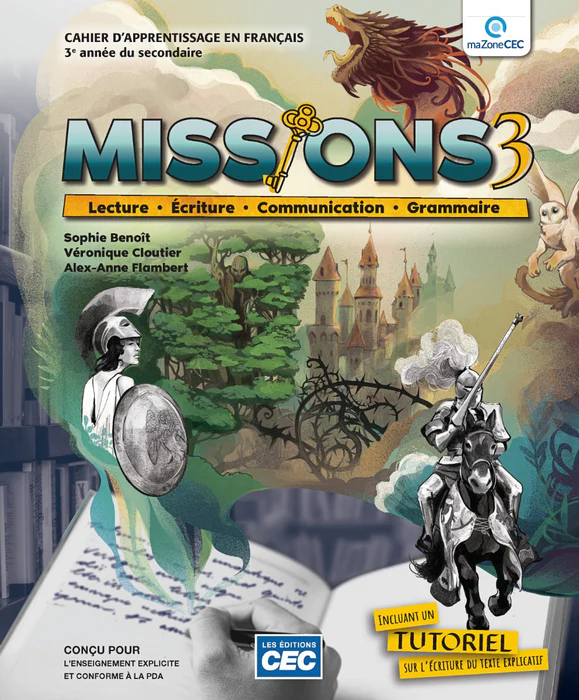 [9782766216284] Missions 3e sec. - Cahier d'apprentissage (incluant guide grammatical, carnet de lecture + exercices interactifs) (9782766216284)