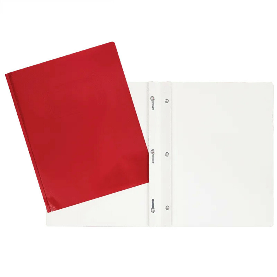 [100982] Laminated Cardboard Duo-tang with Fasteners (Red)