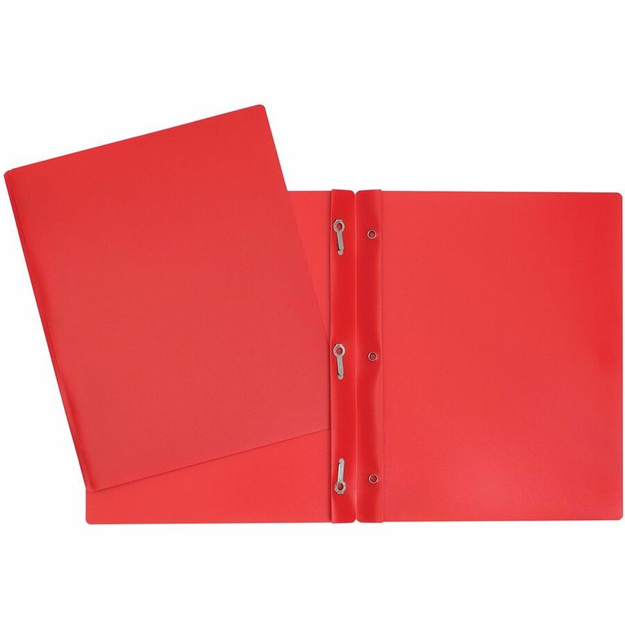 [A365-RD] Duo-tang Plastique rigide avec attaches (Rouge)