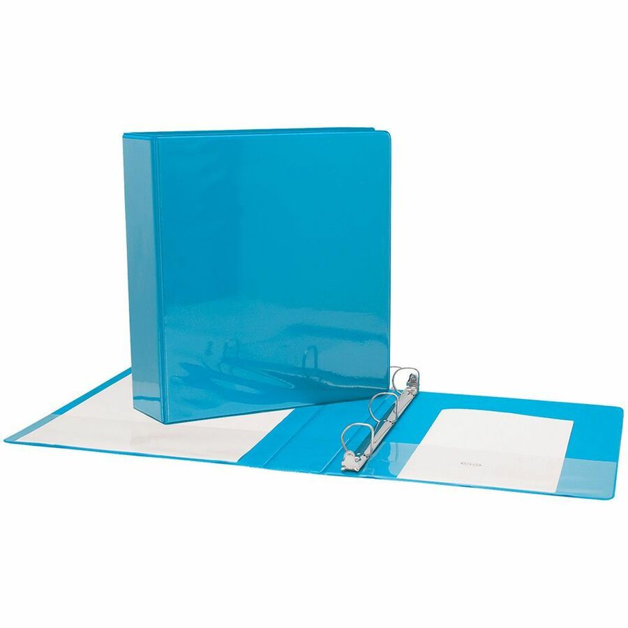 [225193] Binder with inside and outside sleeves, D rings, 3.81 cm (1.5") (Light blue)