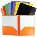 Duo-tang Plastique souple avec attaches et pochettes