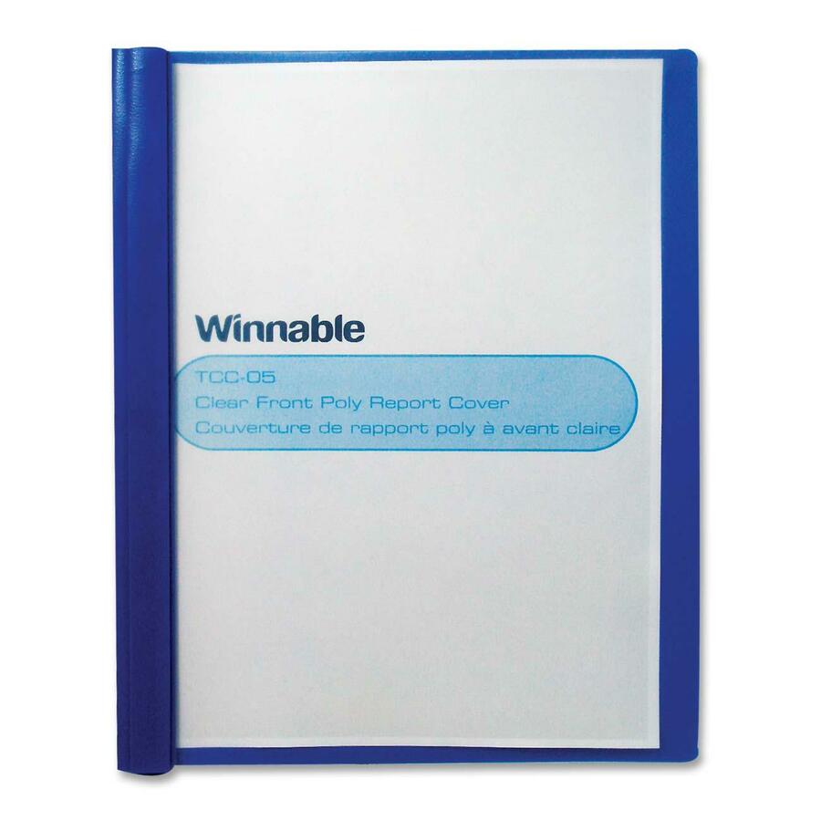[717447] Soft Plastic Duo-tang with Fasteners, Clear Front (Blue)