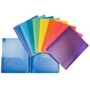 Duo-tang Plastique rigide avec attaches et pochettes
