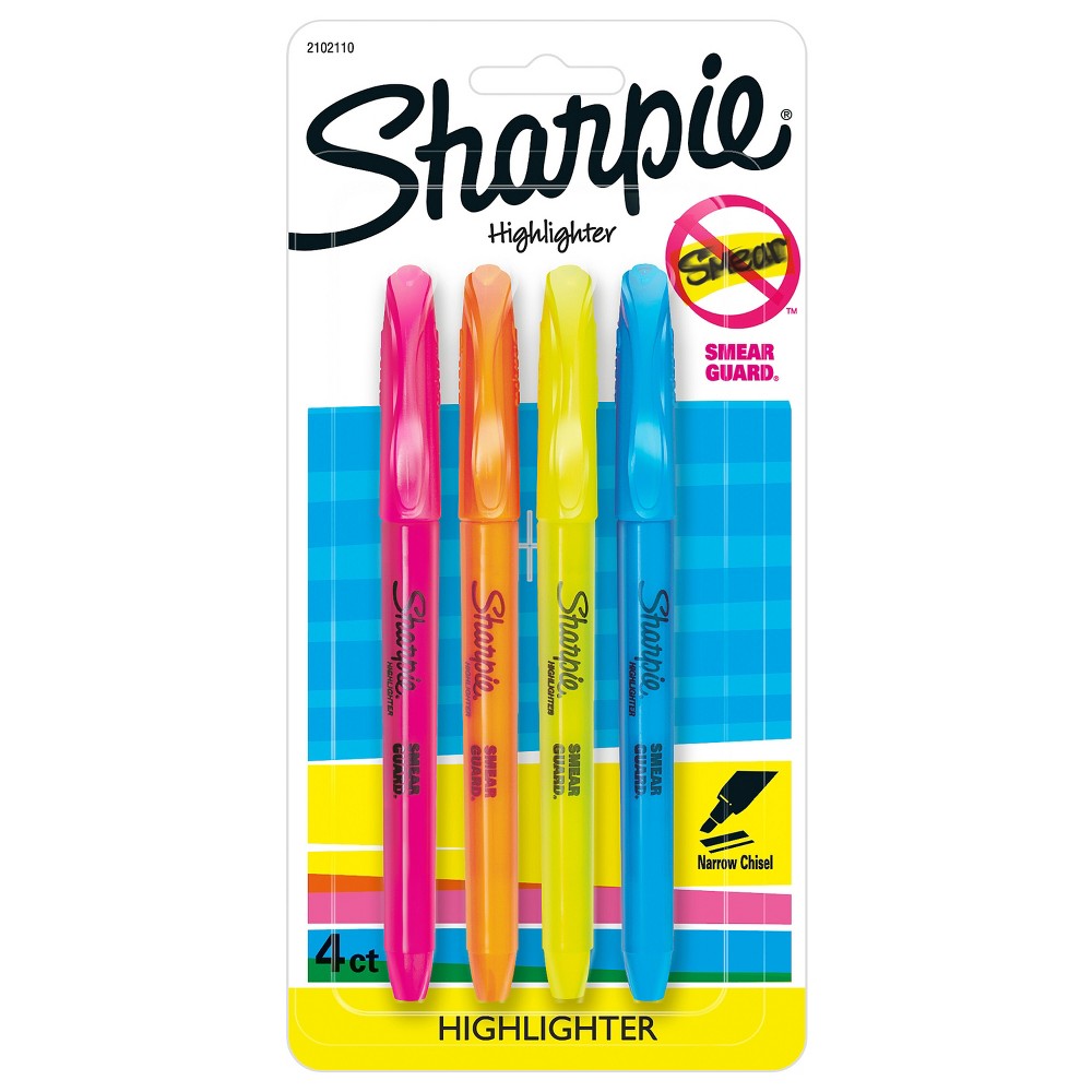 [564963] Sharpie Accent Highlighters with Smear Guard