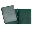 Hard Plastic Duo-tang with Fasteners and Pockets, Clear front pocket