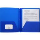 Oxford Hard Plastic Duo-tang with fasteners and pockets, Blue