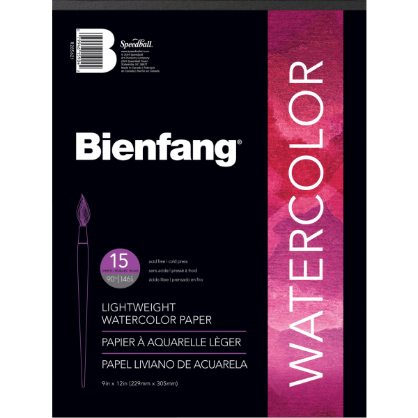 Bienfang - Papier aquarelle Aquademic, 9" x 12", 15 feuilles