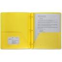 Oxford Hard Plastic Duo-tang with fasteners and pockets, Yellow
