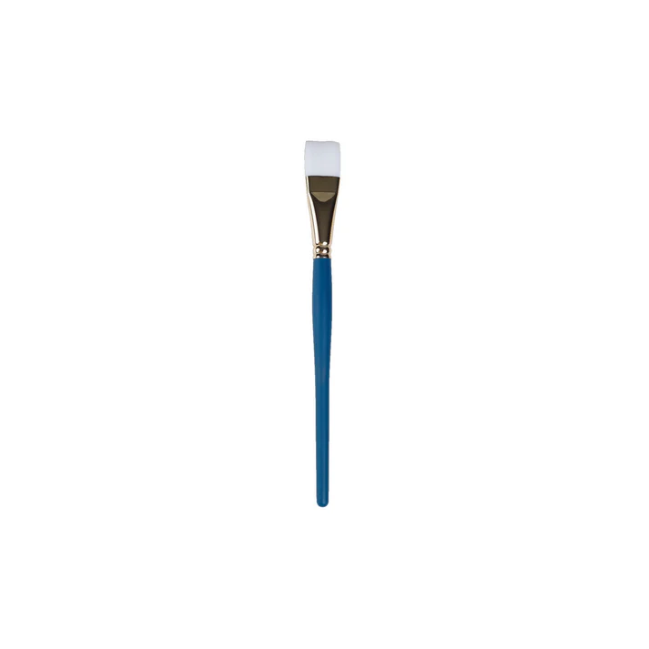 [1428051] Pinceau plat court en fibre synthétique blanche #293-1/2, 12.8 mm