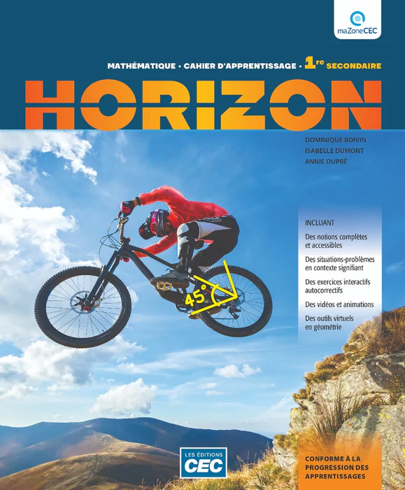 Horizon Mathématiques - 1re secondaire, cahier d'apprentissage version papier et numérique (9782766201792)