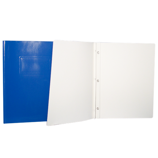 Laminated Cardboard Duo-tang with Fasteners, Dark Blue