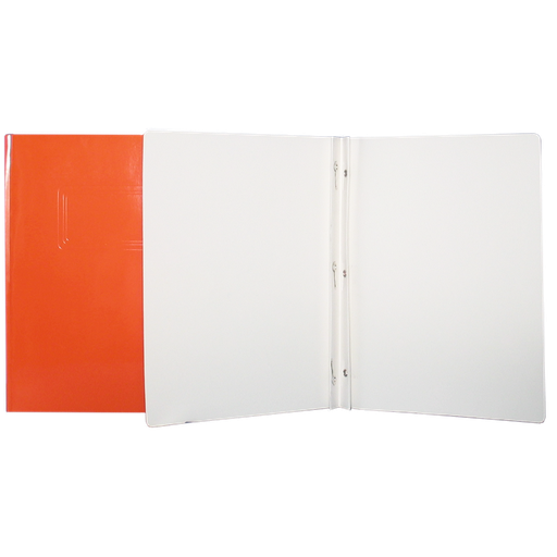 Laminated Cardboard Duo-tang with Fasteners, Orange