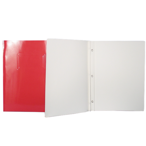 Duo-tang Carton Laminé, avec attaches, Rouge