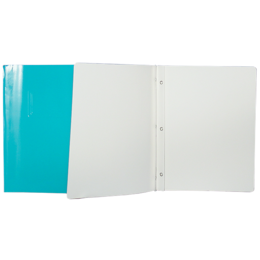 Duo-tang Carton Laminé, avec attaches, Aqua