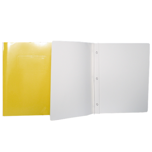 Duo-tang Carton Laminé, avec attaches, Jaune