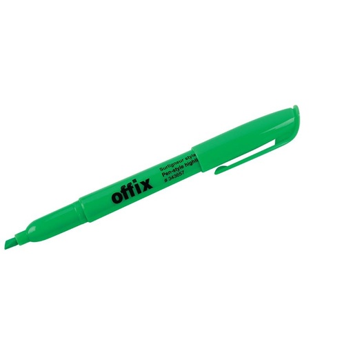 Offix Highlighter, Green, Fine Chisel Point