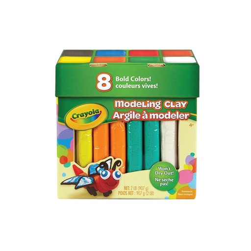 Pâte à modeler Crayola, grand format, 8 batons de 4 oz (rouge, bleu, vert, jaune, brun, noir, orange, blanc)