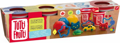 Pâte à modeler parfumée Tutti Frutti (Pqt de 4 pots de 100 g)
