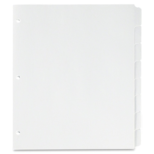 Séparateurs à onglets inscriptibles, Blanc (Pqt de 8)