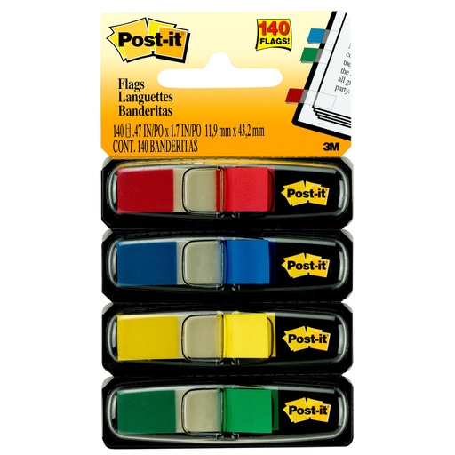 Languettes Post-It, 4 couleurs (Pqt de 140)