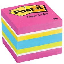 Post-It self-adhesive notepads, ruled, 1-7/8" x 1-7/8" (Ass. Col.)