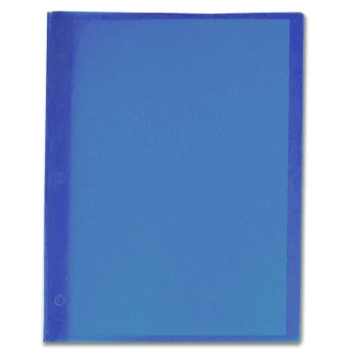 Duo-tang Plastique souple avec attaches, Bleu foncé