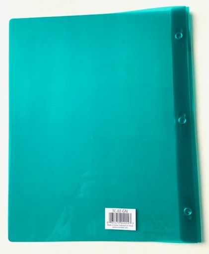 Soft Plastic Duo-tang with Fasteners, Dark Green