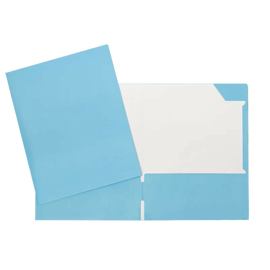 Chemise à pochettes, Carton laminé, Bleu pâle