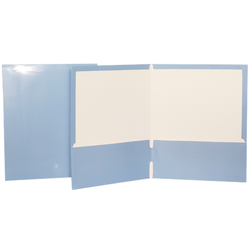 Pocket Folder, Laminated Cardboard, Light Blue