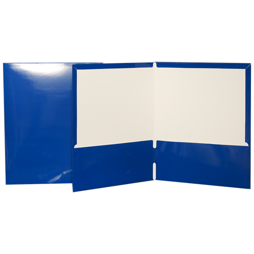 Pocket Folder, Laminated Cardboard, Royal Blue