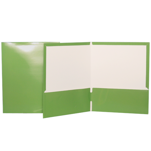 Pocket Folder, Laminated Cardboard, Green