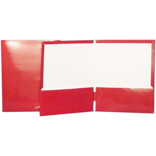 Pocket Folder, Laminated Cardboard, Red