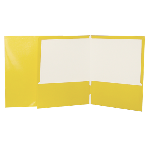 Pocket Folder, Laminated Cardboard, Yellow