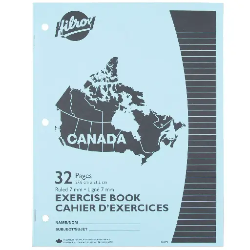 Cahier Canada, Ligné 7 mm, 32 pages, Bleu