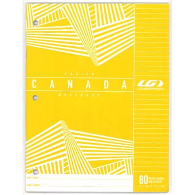 Louis Garneau Notebook, Lined, 80 pages, Yellow