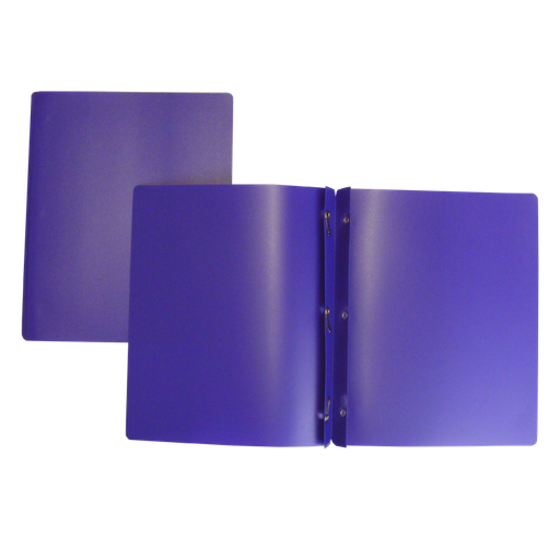 Hard Plastic Duo-tang with Fasteners, Purple