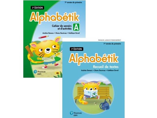 Alphabétik, 1ère année, Combo comprenant les cahiers de savoirs et d'activités A et B, 3e édition, Les outils d'Alphabétik, recueil de textes et ens. numérique - Élève 12 mois (ISBN : 9782766155347)