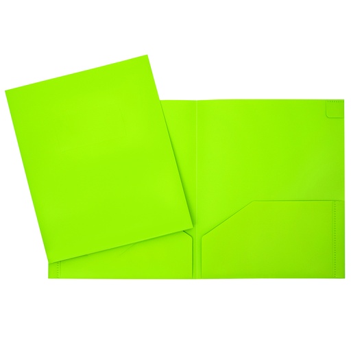 Hard Plastic Pocket Folder, Light Green