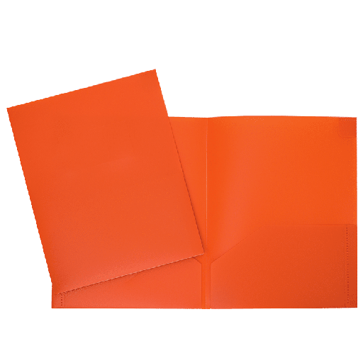 Hard Plastic Pocket Folder, Orange