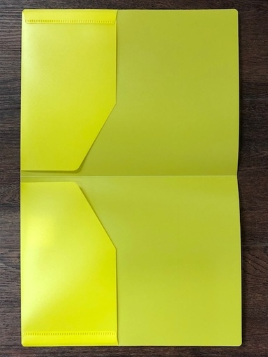 Hard Plastic Pocket Folder, Yellow