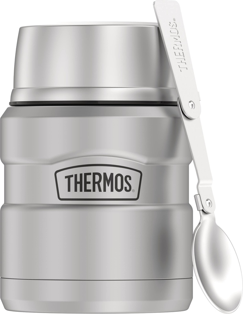 Thermos Insulate Food Container, 470 ml, Matte Silver (This style is offered only until stock is depleted)