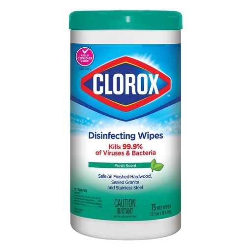 Lingettes désinfectantes Clorox, 75 lingettes