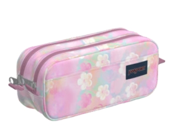 Jansport 2-compartment Pencil Case, Neon Daisy (This style is offered only until stock is depleted)