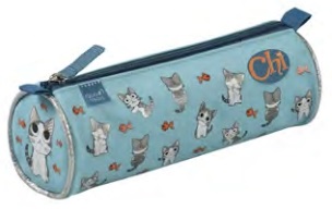 Round Pencil Case, Chi Collection, Blue