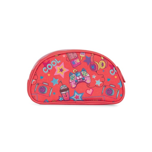 Bond Street Half Moon Pencil Case, Gamer Pink