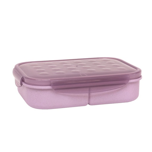 Boîte repas biodégradable, 3 compartiments, Violet