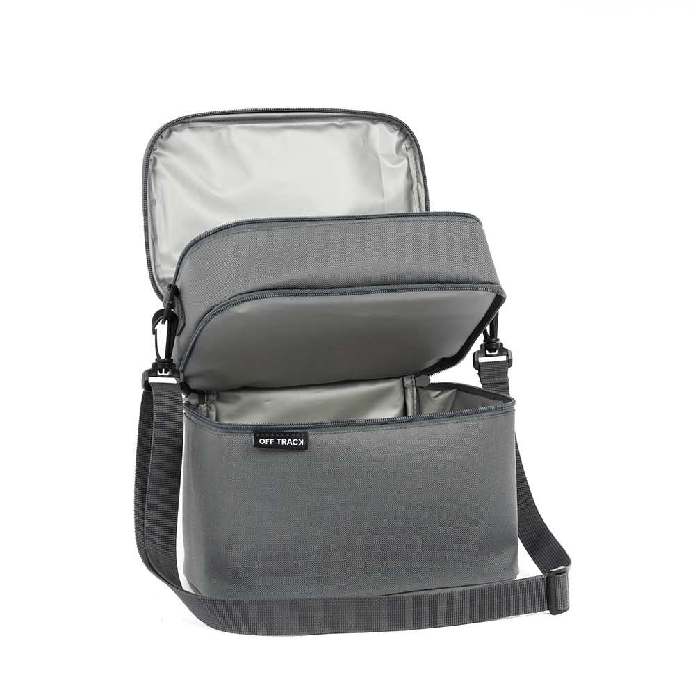 Off Track Lunch Box with 2 compartments, Grey