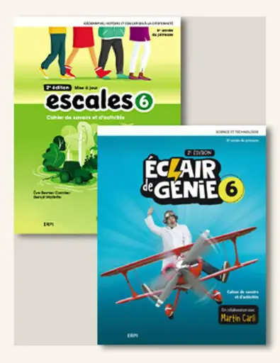 Combo des cahiers de savoirs et d'activités Éclair de génie 6 et Escales 6 avec carte plastifiée et ensembles numériques - Élève (12 mois) (9782766155286)