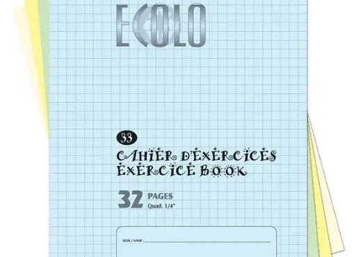 Ecolo quadruled notebook #33, 4 squares per inch, small format