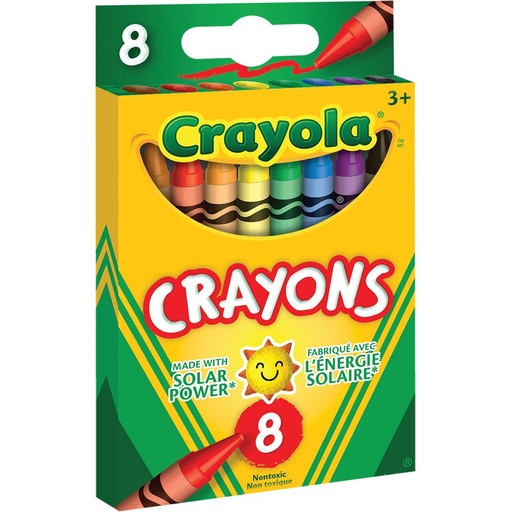 Crayons de cire Crayola, 8 mm (bte de 8)